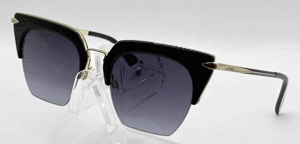 Rag and Bone Sunglasses Cat Eye Black Gold Gray Gradient Women 51mm